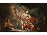 Die Personifikation des Frühlings, Umgeben von Nymphe und Putti by Mauro Picenardi, oil on canvas, offered Sep 2023