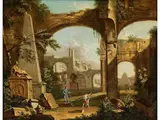 Architekturcapriccio mit Römischen Ruinen by Marco Ricci, oil on canvas, offered Sep 2023