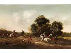 Auf der Jagd by Barend Gael, oil on panel, offered Jun 2023