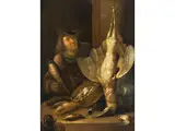 Innenraum mit Jäger und Erlegten Vögeln by Pieter van Noort, oil on canvas, sold Jun 2023