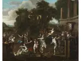 Bacchanale by Jacob van Hal, oil on canvas, offered Jun 2023