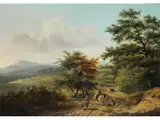 Bergige Landschaft mit Rastenden Bauern by Jacob Philipp Hackert, oil on panel, offered Sep 2019
