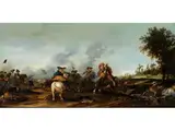 Schlachtendarstellung by Pieter Pietersz. de Neyn, oil on panel, offered Jun 2021