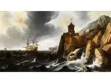 Schiffe auf Stürmischer see by Hendrick Jacobsz. Dubbels, oil, offered Apr 2018
