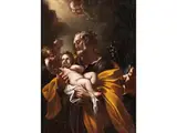 Der Heilige Josef mit dem Kind, Drei Putti und Einem Engel by Giovanni Battista Beinaschi, oil on canvas, offered Mar 2024