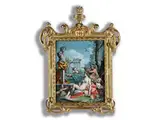 Venus, Flora und ein Bacchant Huldigen Einer Dionysosherme by Jacques-Philippe Caresme, gouache, sold Dec 2023