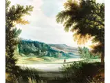 Weite Bergige Landschaft mit Schloss by Gijsbrecht Leytens, oil on canvas, sold Sep 2025