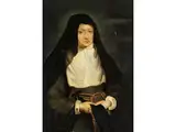 Portrait der Isabella Clara Eugenia von Spanien (1566-1633) als Nonne by Peter Paul Rubens, oil on panel, offered Sep 2024
