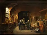 Pharmazeut mit Gehilfen by Christoffer Faber, oil on canvas, offered Sep 2015