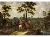 Plünderung Eines Dorfes by Pieter Snyers, oil on canvas, offered Dec 2023