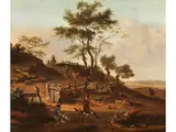 Eingefriedeter Hügel mit Falknern by Jan Wijnants, oil on canvas, offered Dec 2023