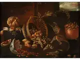 Stillleben mit Früchten und Äffchen by Jan van Kessel d. J., oil on copper, sold Jun 2021
