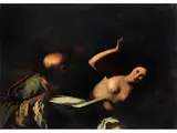 Susanna und die Beiden Alten by Italienischer Caravaggist des 17. Jahrhunderts, oil on canvas, sold Mar 2017