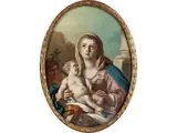 Maria mit dem Kind und Johannes by Pietro Bardellino, oil on canvas, offered Mar 2023