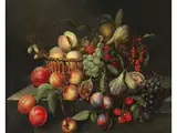 Stillleben mit Früchtekorb by Gilliam Dandoy, oil on canvas, sold Mar 2025