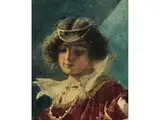 Bildnis Einer Jungen Eleganten Dame by Constantin Egorovich Makovsky, watercolor, offered Sep 2019