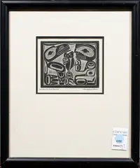 Untitled by Bill Reid, engraving, sold Jul 2024