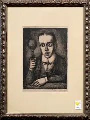 Le Bilboquet by Georges Rouault, 1925, etching, sold Jul 2024