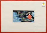 Oshidori by Saeko Takagi, 1967, woodblock print, sold Jul 2024