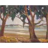 Eucalyptus and Lagoon by Douglas McKinley Shively, 1980, oil on board, sold Aug 2024