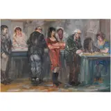 Untitled by Moshe Chauski, oil on canvas affixed to board, sold Aug 2024