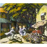 Flowers Market on Street by Le Thanh Son, 1998, oil on canvas, sold Aug 2024