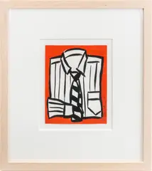 Dress Shirt by Tom Slaughter, 1997, Gouache on Paper, sold Nov 2025
