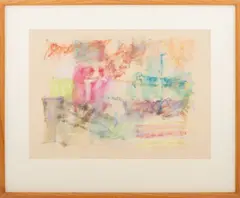 Abstract Composition by Donald Kunz, Pastel on Paper, sold Nov 2025