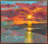 Sea Gulls by Joseph L. Lasker, 2004, Oil on Canvas, sold Nov 2025