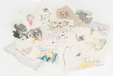 Twelve Surrealist Compositions by Eva Bouzard-Hui, 1999, Mixed Media on Handmade Paper, sold Nov 2025