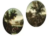 Waldlandschaften mit Figurenstaffage by Antonio Francesco Peruzzini, oil on canvas, offered Dec 2019
