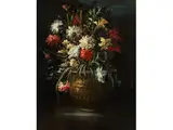 Blumen in Einer Kugelvase mit Nelken, Winden und Narzissen by Margherita Caffi, oil on canvas, offered Jul 2018
