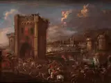 Schlacht vor Einer Brücke by Francesco Monti, oil on canvas, sold Mar 2015
