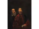 Portrait Tizians mit Andrea de Franceschi, Grosskanzler der Republik Venedig by Tiziano Vecellio, oil on canvas, offered Mar 2025