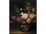 Blumenbouquet in Kugelvase by Nicolaes van Verendael, oil on canvas, offered Jun 2025