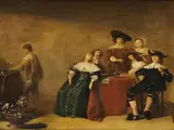 Musikalische Gesellschaft by Jan Olis, um 1610 Gorinchem – 1676 Heusden, Niederlande, oil on panel, offered Dec 2019