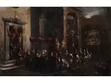 Nächtliche Prozession by Alessandro Magnasco, oil on canvas, sold Mar 2024