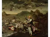 Gott Erschafft Seetiere und Vögel by Pauwels Franck, oil on copper, sold Mar 2024