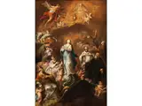 Maria Immaculata in den Wolken Zwischen Heiligen by Martin Johann Schmidt, oil on canvas, offered Jun 2024