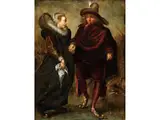 Nobles Paar Beim Schlittschuhlauf by Adriaen van de Venne, oil on panel, offered Dec 2024