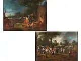 Zwei Volksfestszenen by Jan Frans Bredael d. Ä., oil on canvas, offered Mar 2024