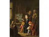 Landschaftsmaler in Seinem Atelier by Jan Jozef Horemans d. Ä., oil on canvas, offered Mar 2025