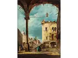 Ein Portikus in Venedig by Francesco Guardi, oil on canvas, sold Sep 2024