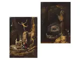 Zwei Mystische Szenen by Salvator Rosa, oil on copper, offered Dec 2024