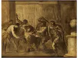Die Ermordung Cäsars by Gaspare Diziani, 1689 Belluno – 1767 Venedig, oil on canvas, sold Sep 2018