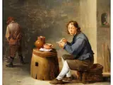 Junger Raucher mit Meerschaumpfeife by David Teniers d.J., oil on panel, sold Mar 2026