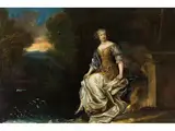 Damenbildnis by Constantijn Netscher, oil on canvas, offered Sep 2023