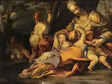 Allegorie der Caritas by Raffaello Vanni, oil on canvas, sold Jun 2023