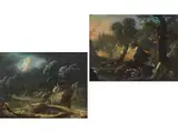Bewaldete Flusslandschaft mit Figuren by Peter von Bemmel, oil on copper, offered Jun 2023