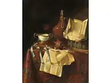 Stillleben mit Vanitas-elementen by Pseudo-Roestraten, oil on canvas, offered Jun 2023